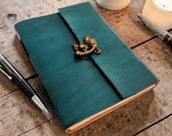 Handmade Leather Journal, Recycled Cotton Paper, Travel Diary