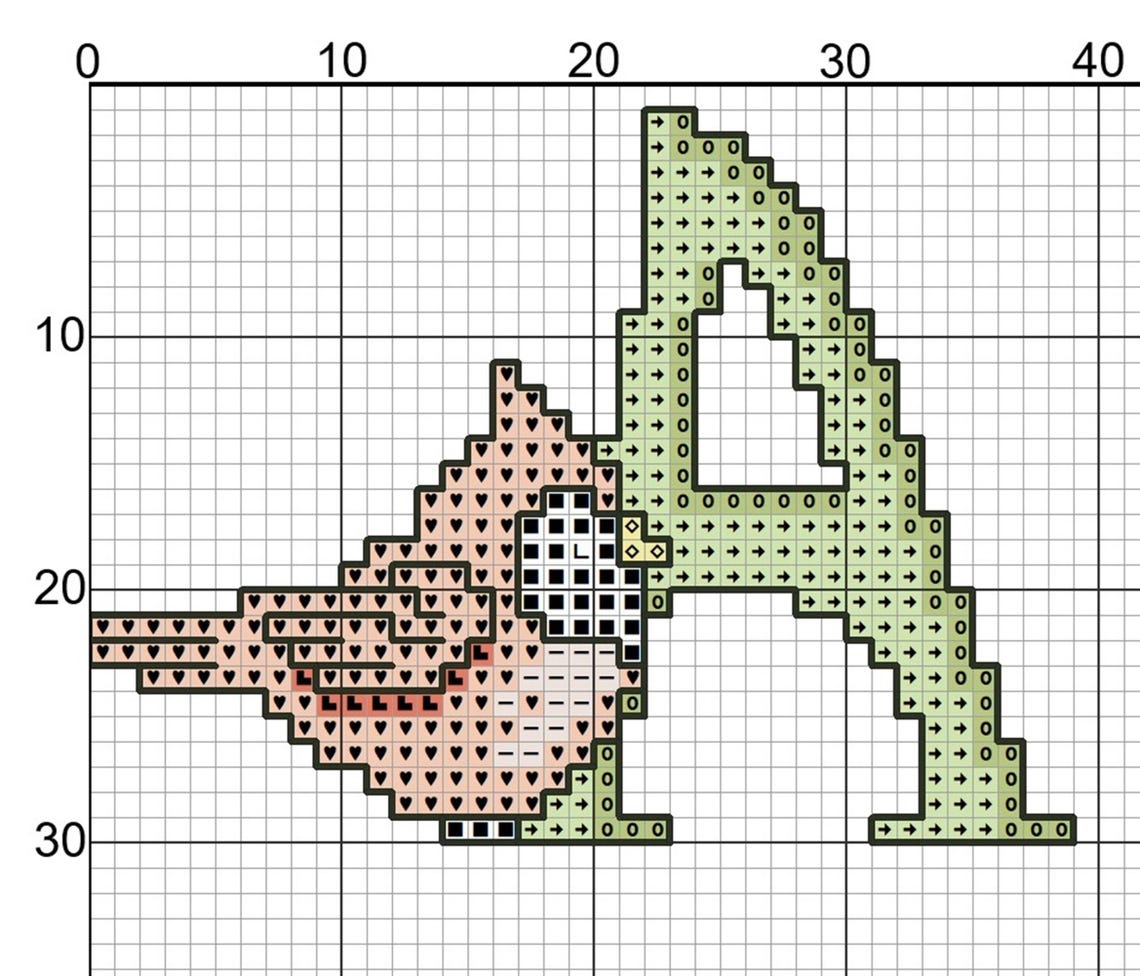 Cardinal Letter R Christmas Alphabet Cross Stitch Pattern With Small Cardinal for ...