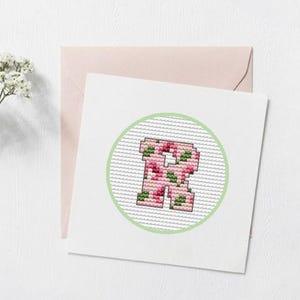 Floral Alphabet Cross Stitch Pattern With Monogram Letters for Initial ...