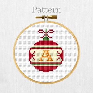 Christmas Alphabet Cross Stitch Pattern, Christmas Balls Hand ...