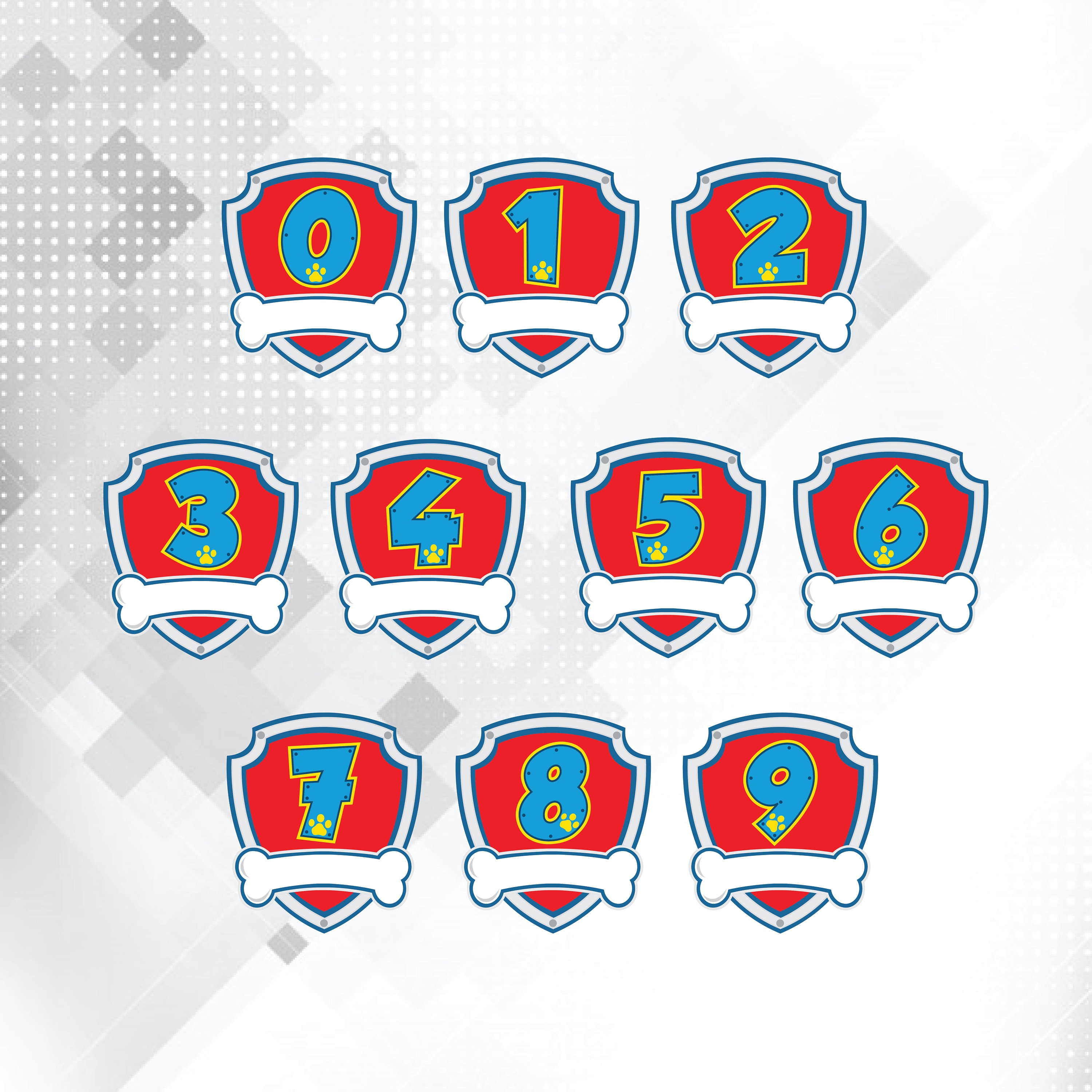 Paw patrol shield number Svg Paw Patrol Face svg Paw Patrol Etsy