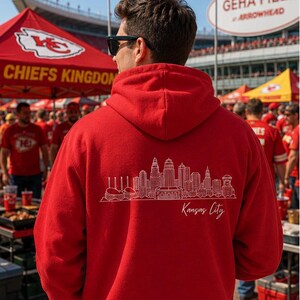 Kansas City Skyline Hoodie | KC Missouri Sweatshirt | Kansas City Pride Gift | Unisex Pullover Hoodie | Gift for KC Fan | Kansas City image 3