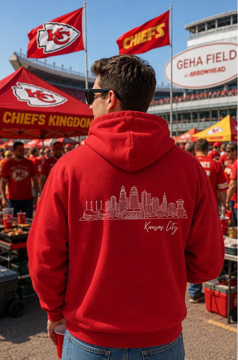 Kansas City Skyline Hoodie | KC Missouri Sweatshirt | Kansas City Pride Gift | Unisex Pullover Hoodie | Gift for KC Fan | Kansas City image 3