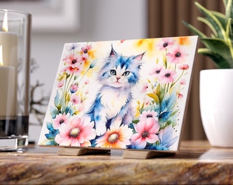 Cat Art Einzigartige Keramikfliese Dekor 200x200 für Haus Handwerk Küche Badezimmer im Freien