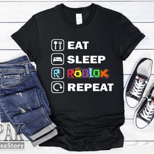 Eat Sleep Roblox Repeat Shirt, Roblox Pieces Shirt, Roblox Shirt, Roblox Lover Shirt, Streamer Shirt, Roblox Shirt For Kids - K008