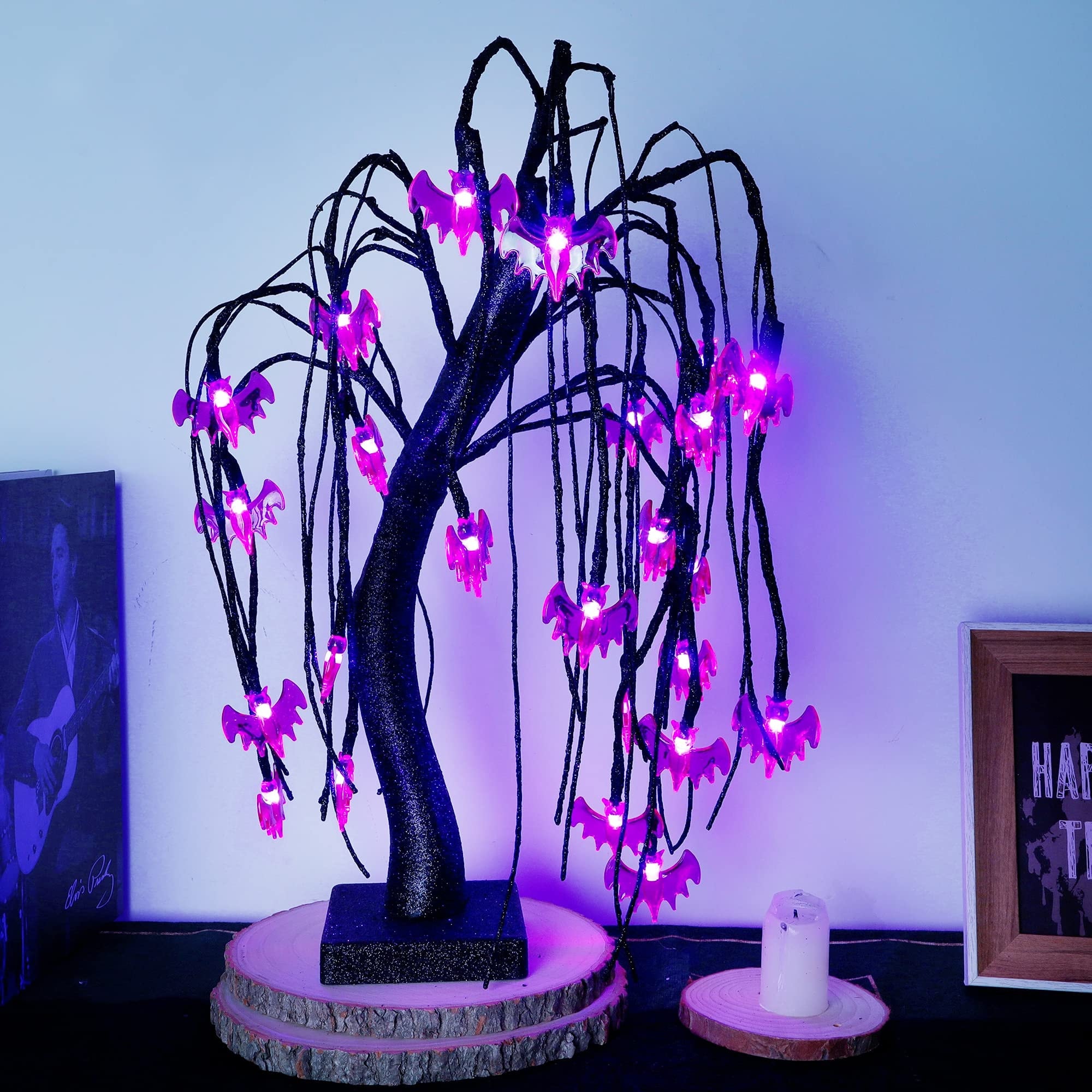 18 Halloween Willow Tree with 24 LED Purple Bat Lights | Etsy