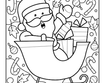 Santa Sleigh Christmas Sheet