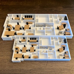 The Office 3D Floor Plan Colored | 3D Printed
