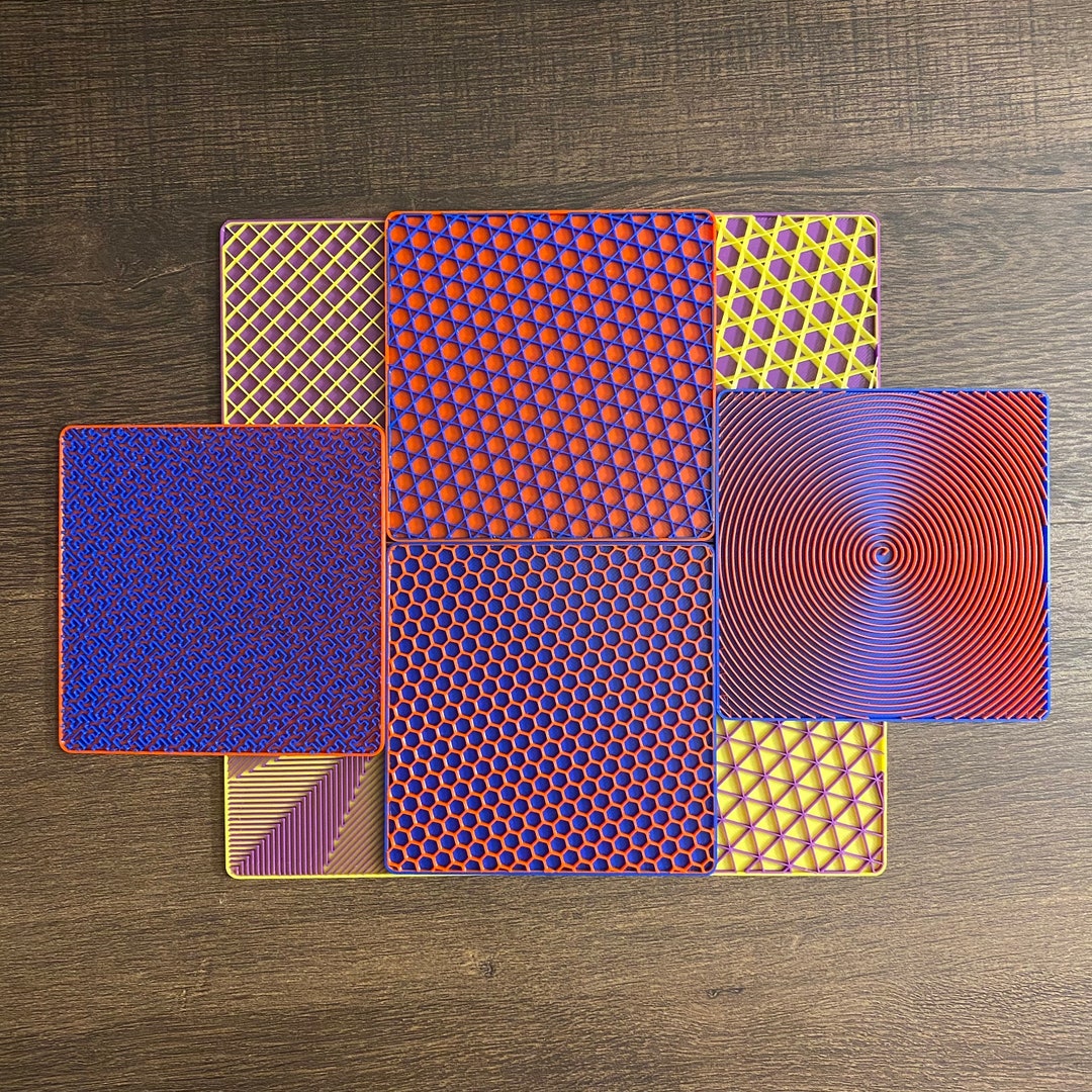 Two Color Coasters 4 Pack 4inch With Cork Backing 3d Printed - Etsy UK
