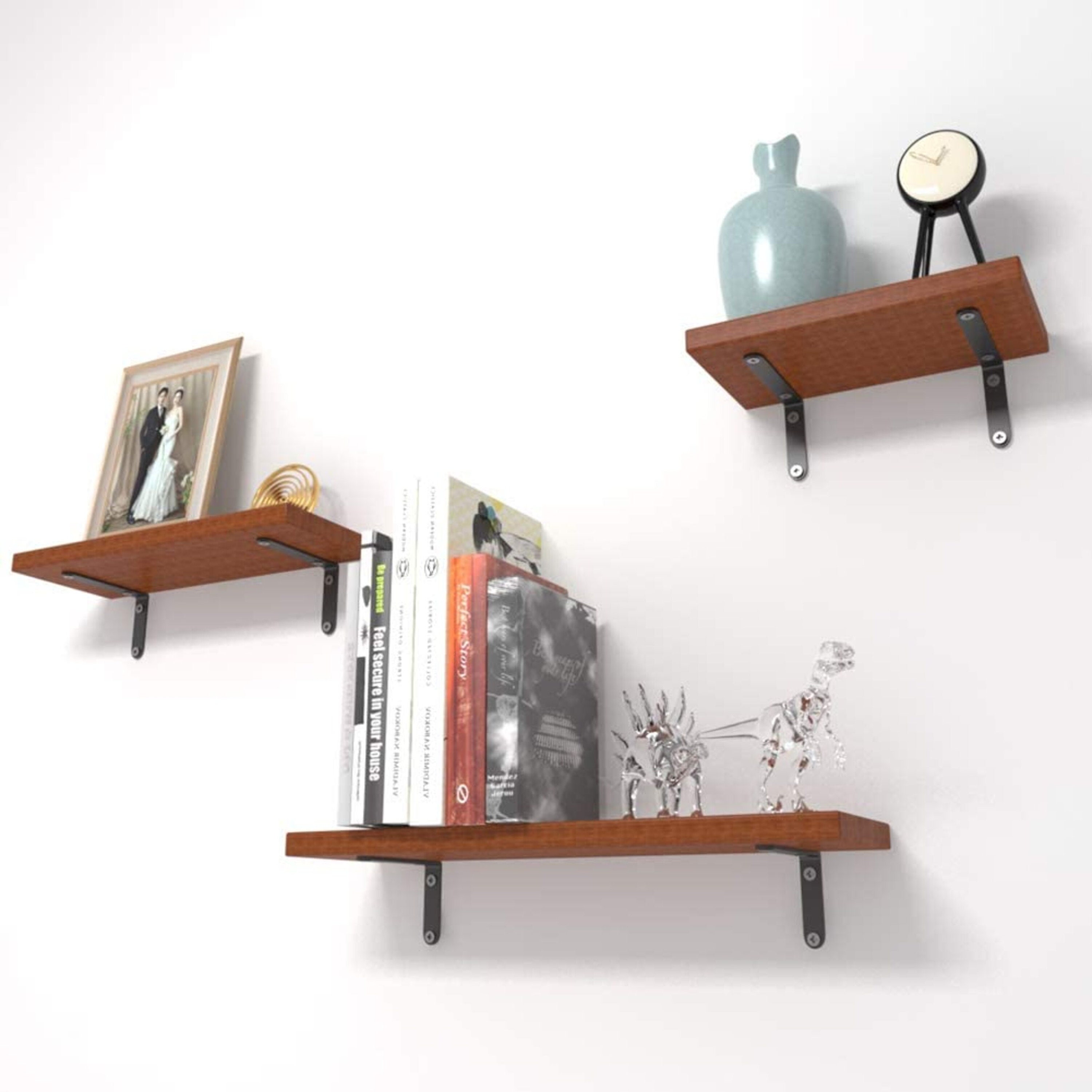 Floating Shelves Bamboo Wall Ledge Decorative Storage Display Etsy