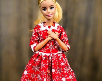 Christmas fashion doll dress