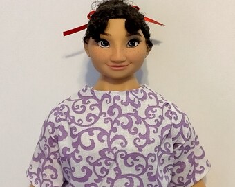 Larg fashion doll purple swirl shirt
