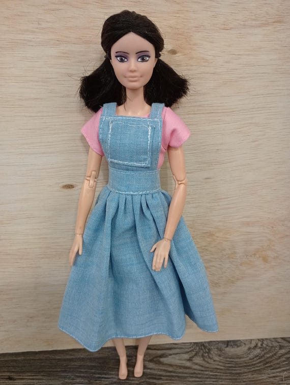 denim doll dress Balloon Sleeve Denim Baby Doll Dress