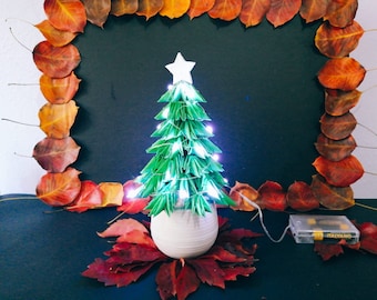 Weihnachtsbaum Origami Papier Ornamente, eco-Friendly biologisch abbaubar Home Decor, handgemachte Geschenkanhänger hängende Dekoration