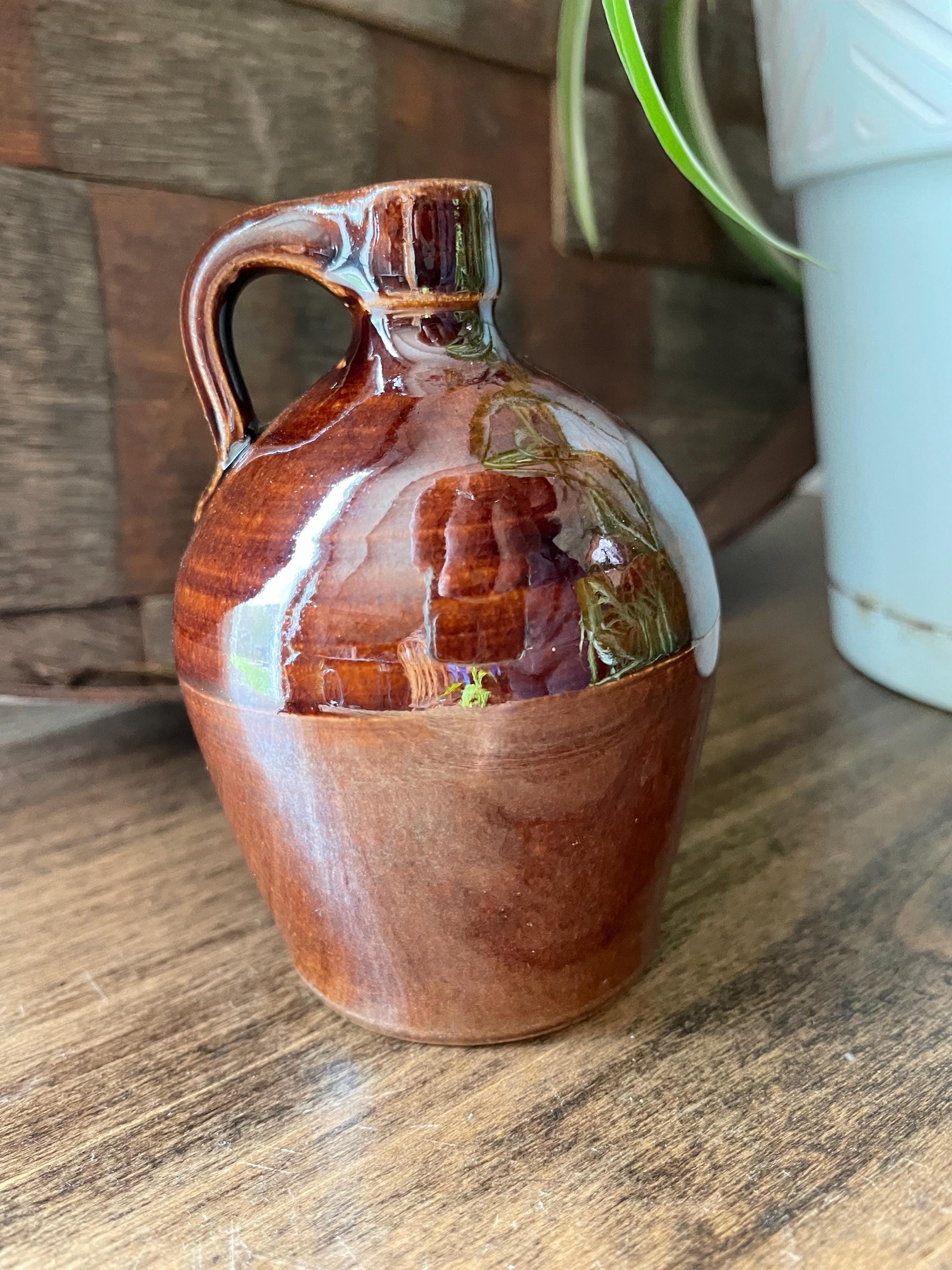 Vintage Rowe Pottery Works 1992 New Albany Slip Jug 3 1/2” Tall