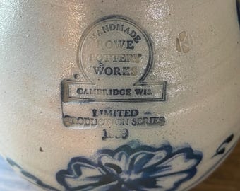 ローポタリー キャニスター(大) ジャー ROWE POTTERY WORKS Rowe Pottery Works 10” 1989 Limited Series With Lid Blue Salt