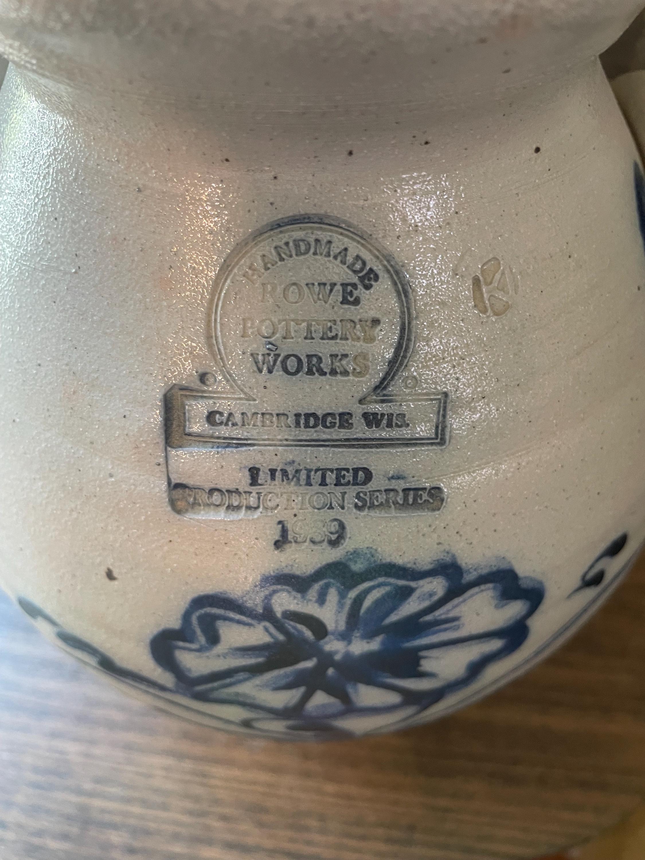 Rowe Pottery Works 10” 1989 Limited Series With Lid Blue