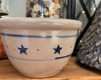 Vintage 2005 Rowe Pottery Works 3 Star Med Bowl - Salt Glaze