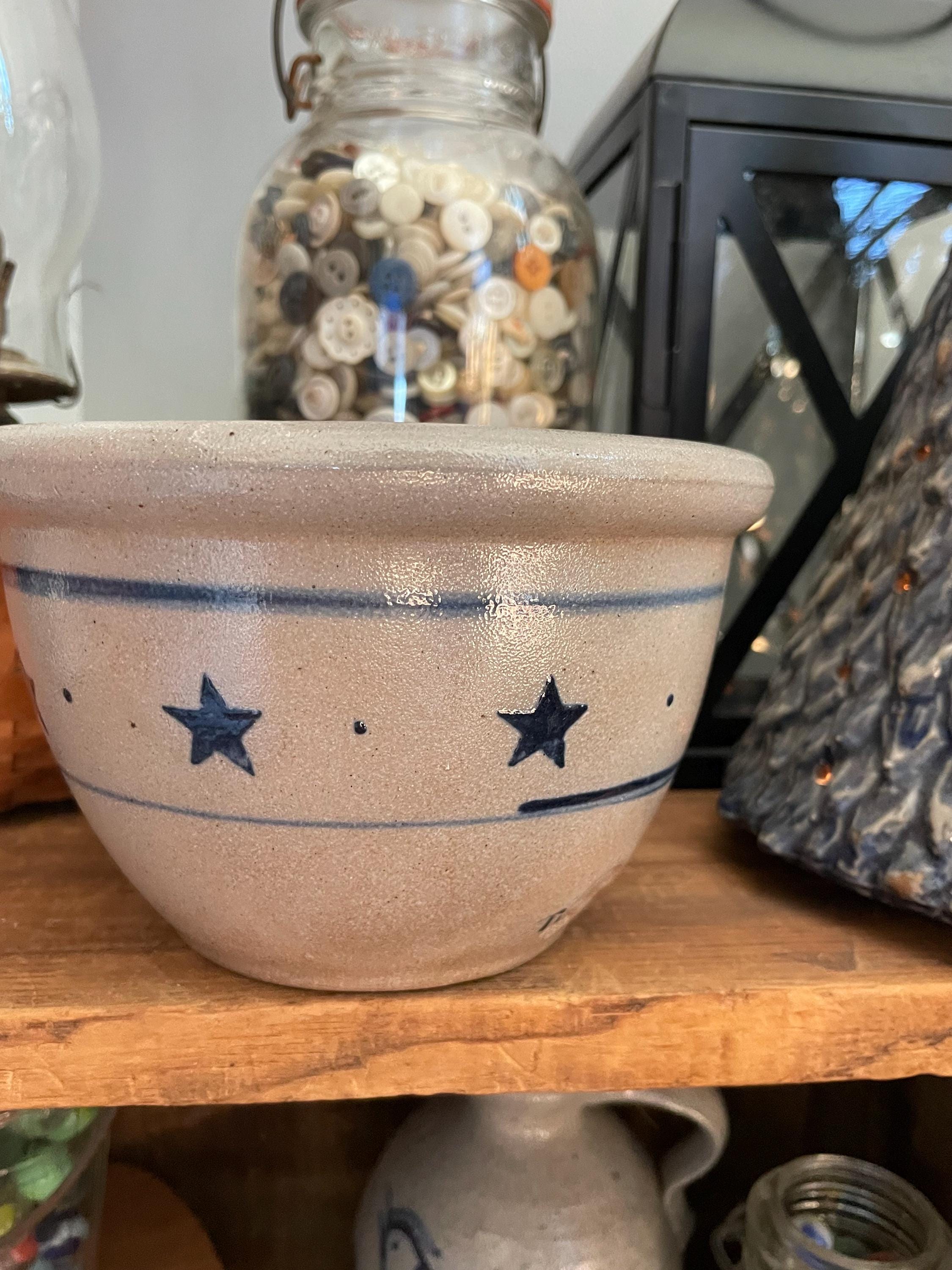 Vintage 1998 Rowe Pottery Works 3 Star Med Bowl - Salt Glaze - Etsy