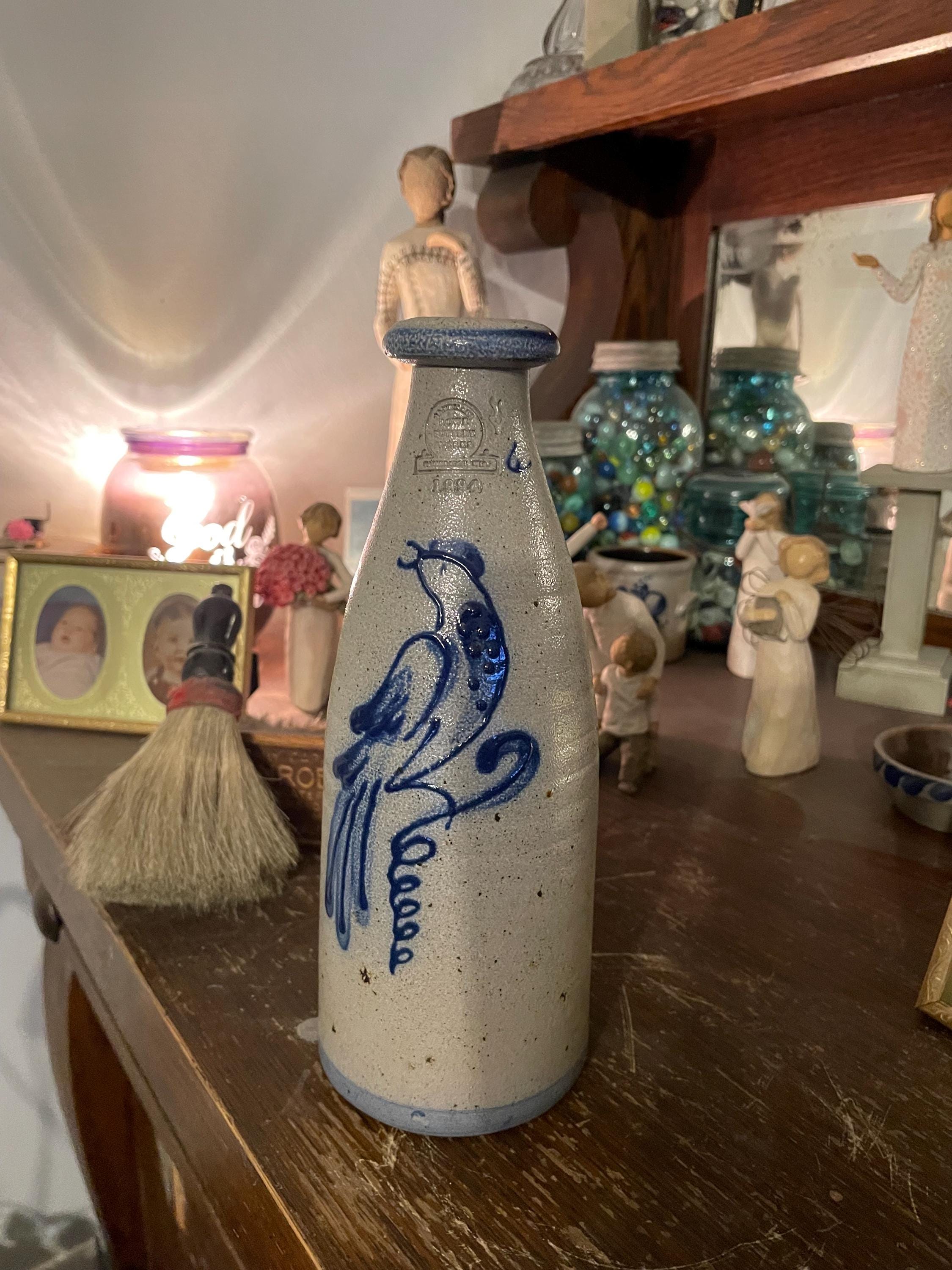 ロウ・ポタリー・ワークス 9インチ花瓶 1994年 ブルーソルトグレーズ