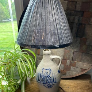 Rowe Pottery Works 1994 Teddy Bear Lamp Salt Glazed Lamp Shad NOT