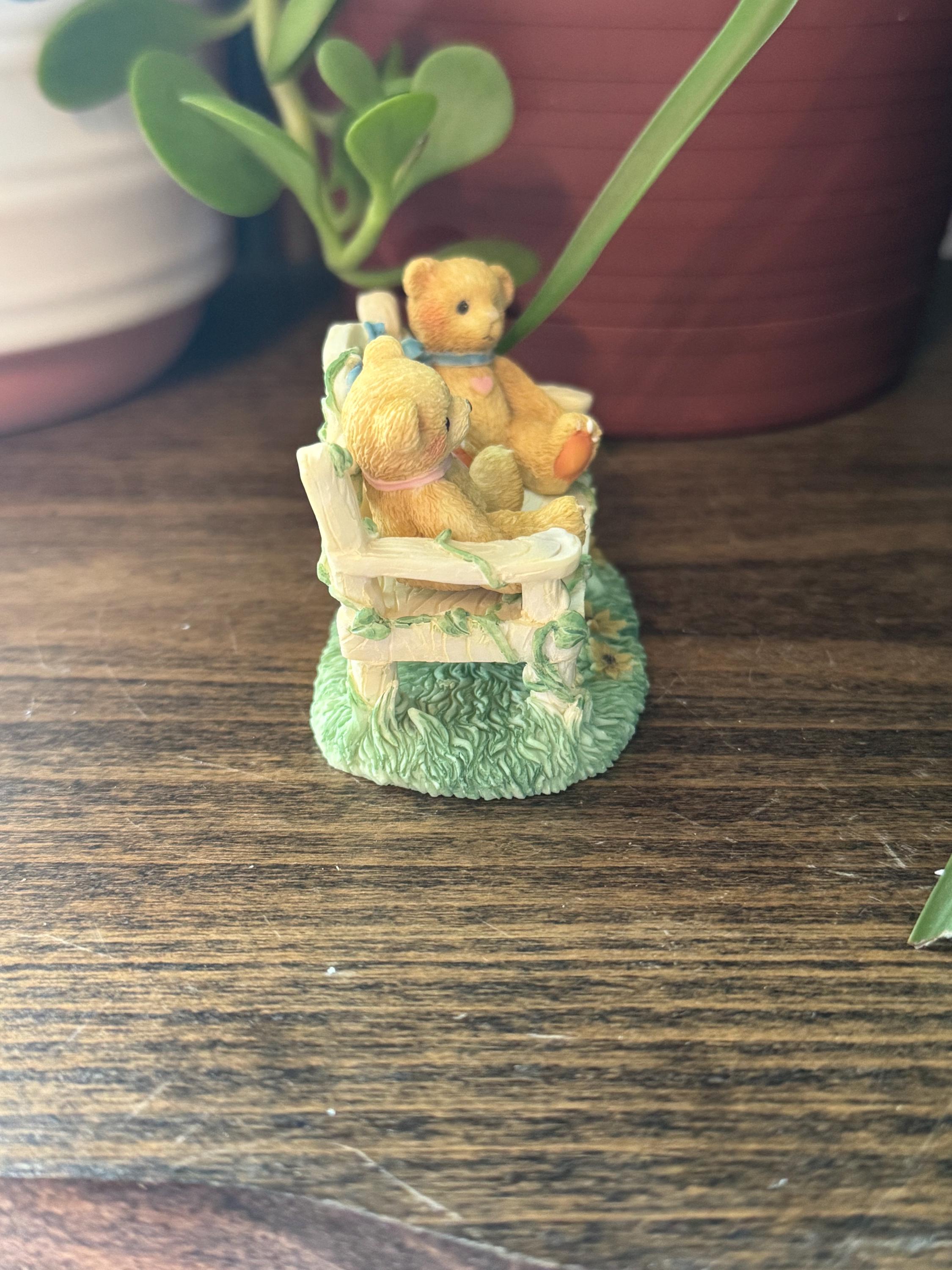 Cherished Teddies * Heart to Heart Bears on Bench Vintage Figure