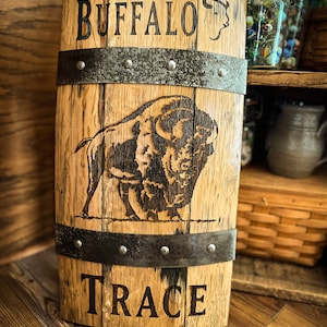 Whiskey Barrel Stave Wall Décor -Buffalo Trace - Wall Hanger- Handcrafted from Kentucky Distillery whiskey barrel.
