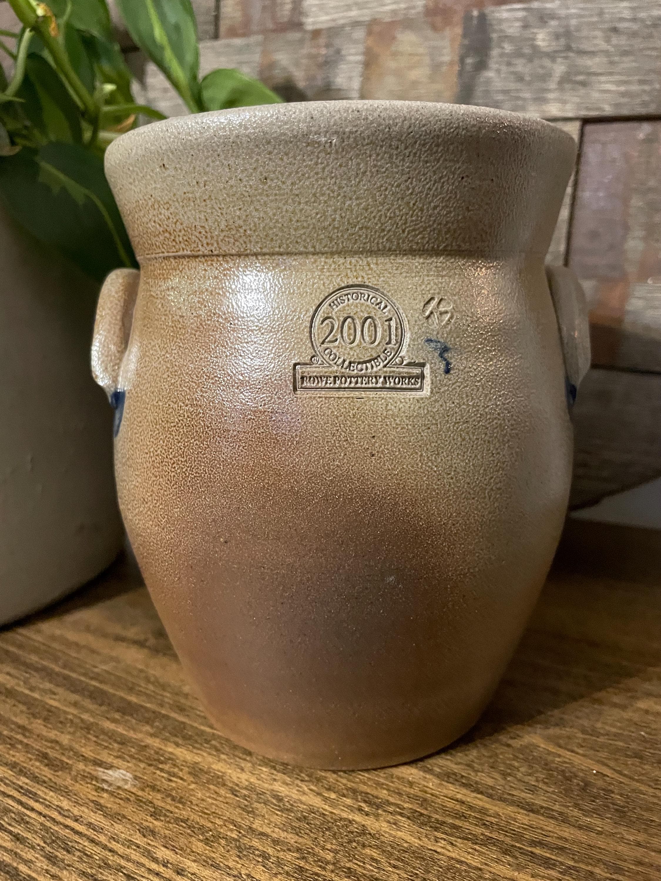 Rowe Pottery Works 2001 Historical Lidded Crock 6.6