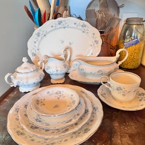 VINTAGE Johann Haviland Blue Garland pattern fine china