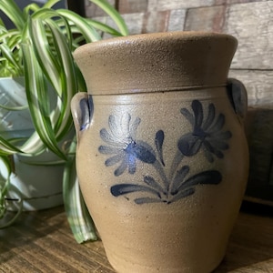 Rowe Pottery Works 1991 - Vasija pequeña de doble flor, 15 cm de alto, esmaltado con sal azul