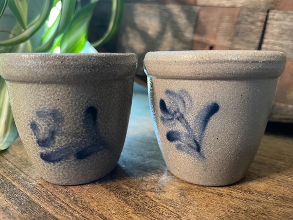 Vintage 1994 Rowe Pottery Works Miniature Crock Salt Glaze - Etsy