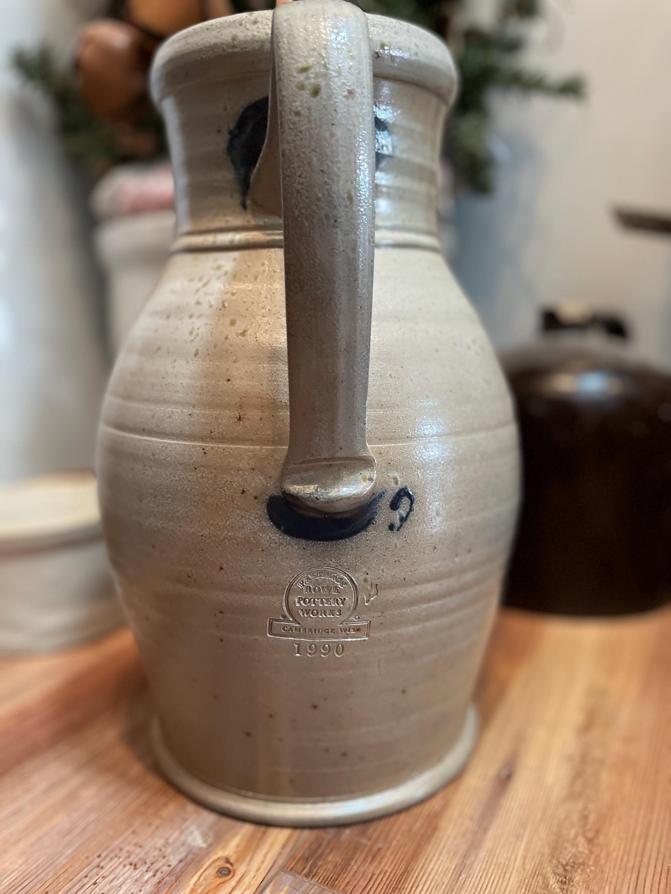 USA【Rowe Pottery】ローポタリー ピッチャー　水差し カントリー RARE!!!! Rowe Pottery Works 1990 Basin and Pitcher - Etsy