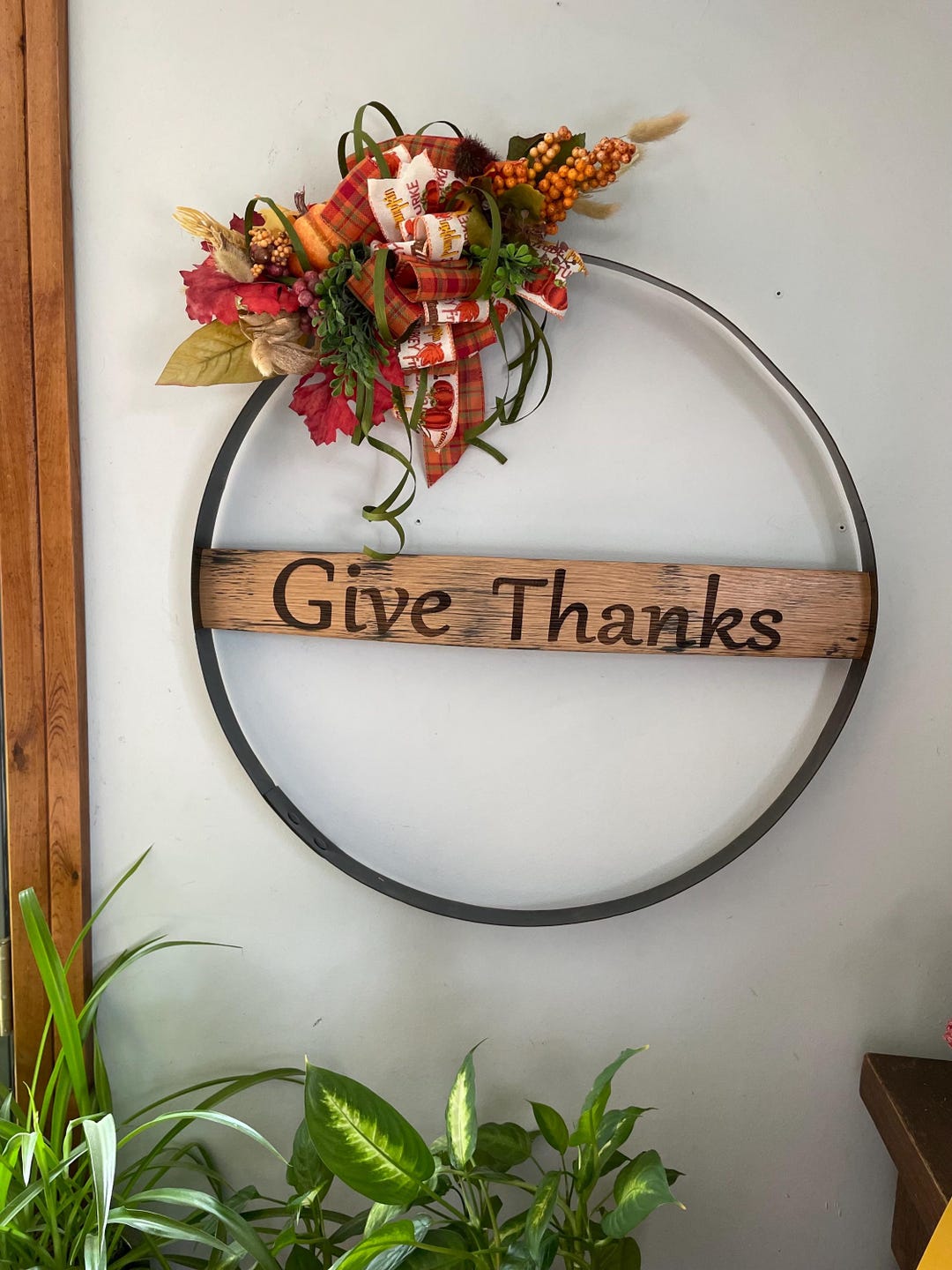 Whiskey Barrel Stave Wall Decor Welcome Barrel Ring Wall Hanger ...