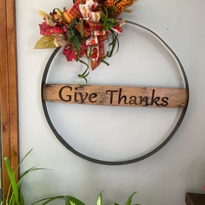 Whiskey Barrel Stave Wall Decor Welcome Barrel Ring Wall Hanger- Handcrafted from Kentucky whiskey barrel.