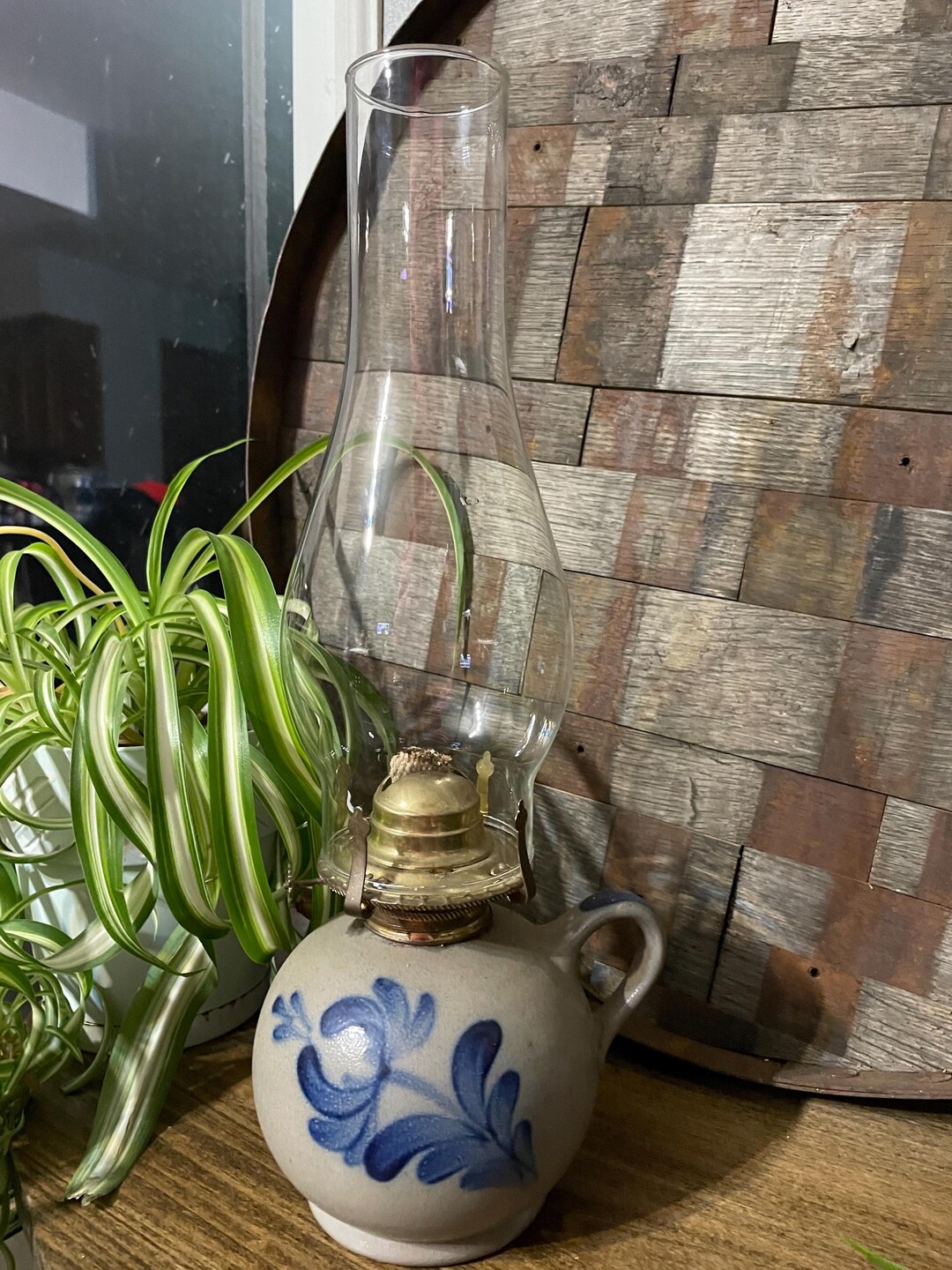 Rowe Pottery Works Oil Lamp Tulip Pattern - Etsy