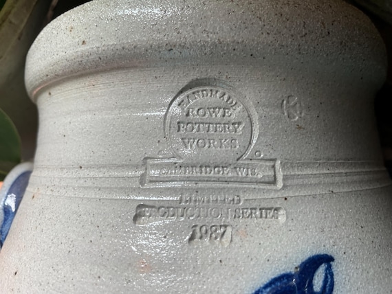 Rowe Pottery Works 1987 Limited Production Blue Bird Canister