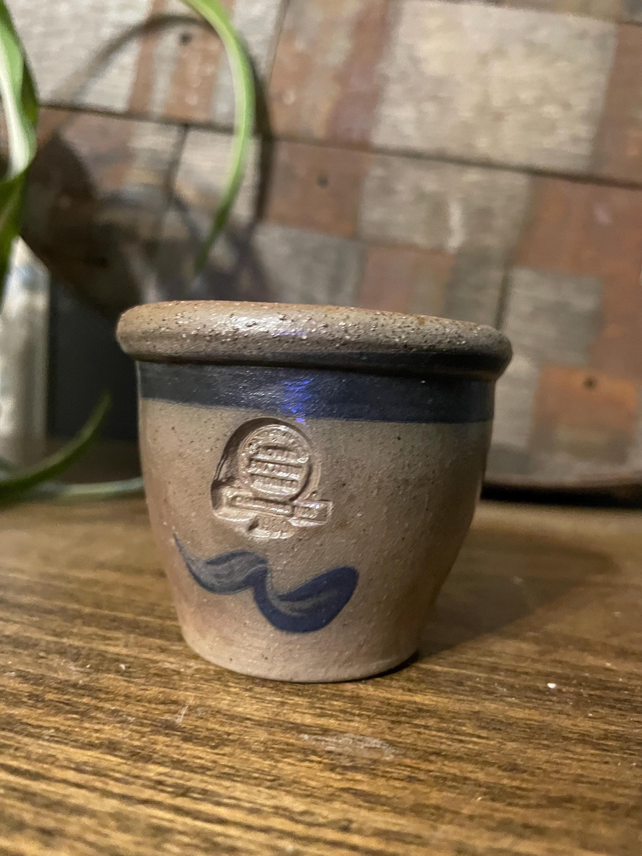 Vintage 1989 Rowe Pottery Works Miniature Crock Salt Glaze - Etsy