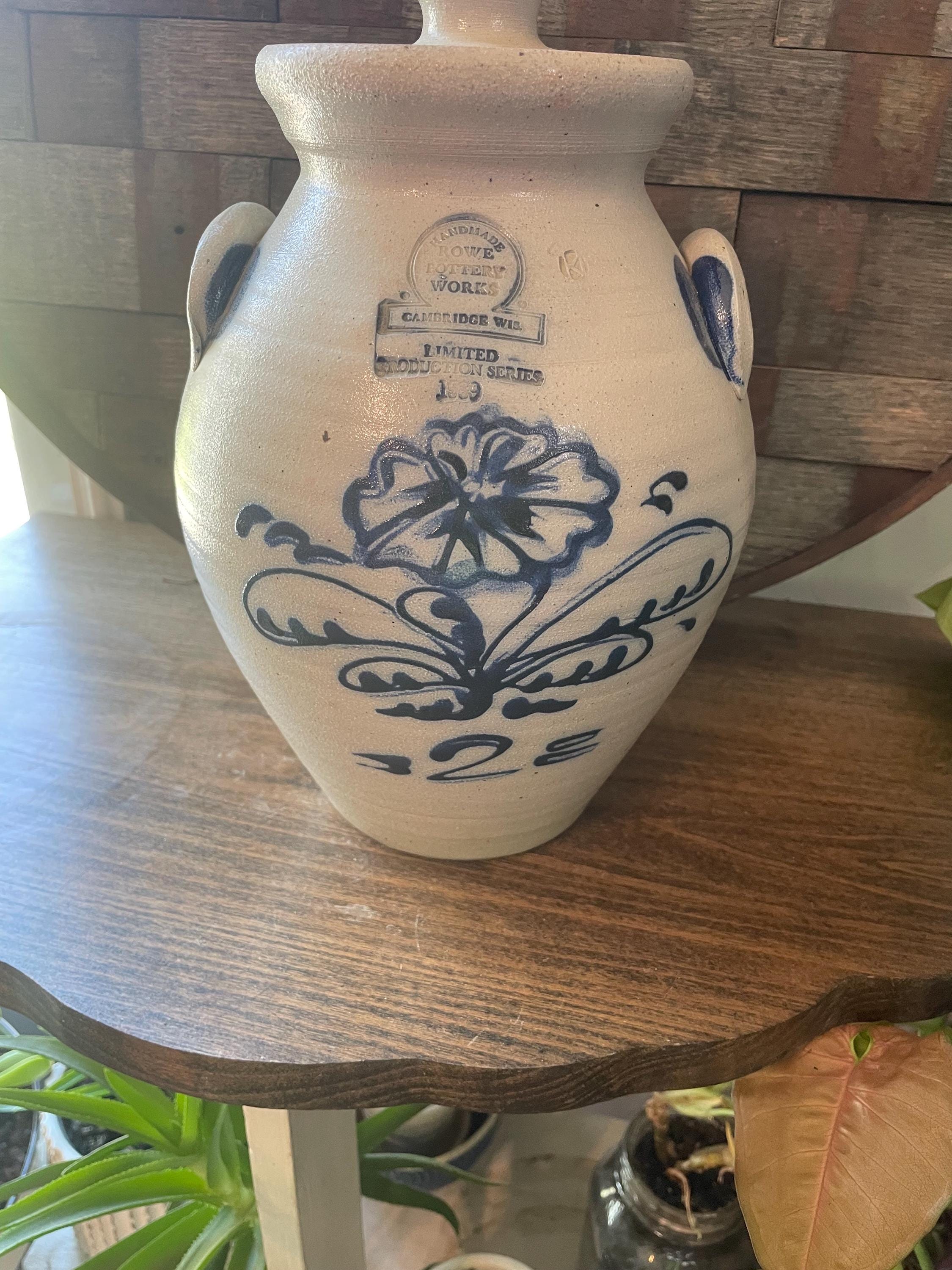 Rowe Pottery Works 10” 1989 Limited Series With Lid Blue