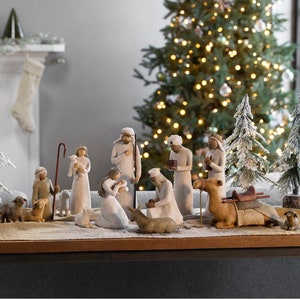Nativity Starter Set- Willow Tree Collection by Susan Lori - includes 6pc. Nativity, 3 Wisemen, Shepard and Stable animals 4 PCs.