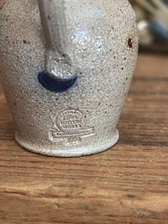 Vintage Rowe Pottery Works 1989 Miniature 1/4 Scale Floral Pitcher