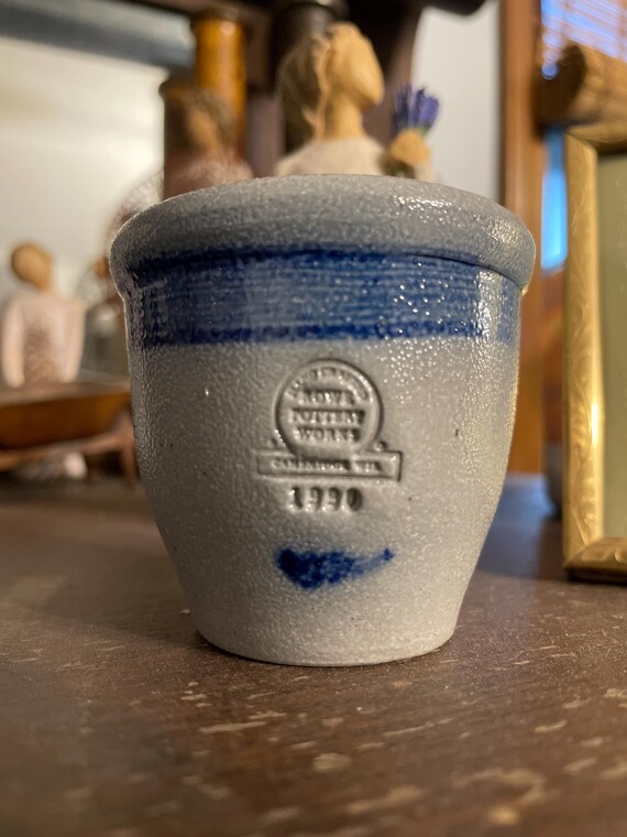 Vintage 1989 Rowe Pottery Works Miniature Crock Salt Glaze - Etsy