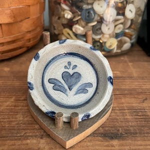 Vintage Rowe Pottery Works 1988 Miniatyr pajform 1/4 skala - Saltglasyr