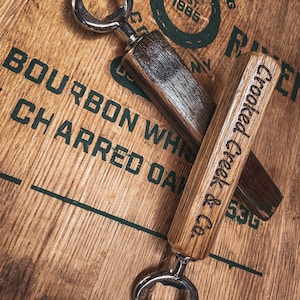 Whiskey Bourbon Barrel Stave Bottle Opener, Handcrafted, Custom