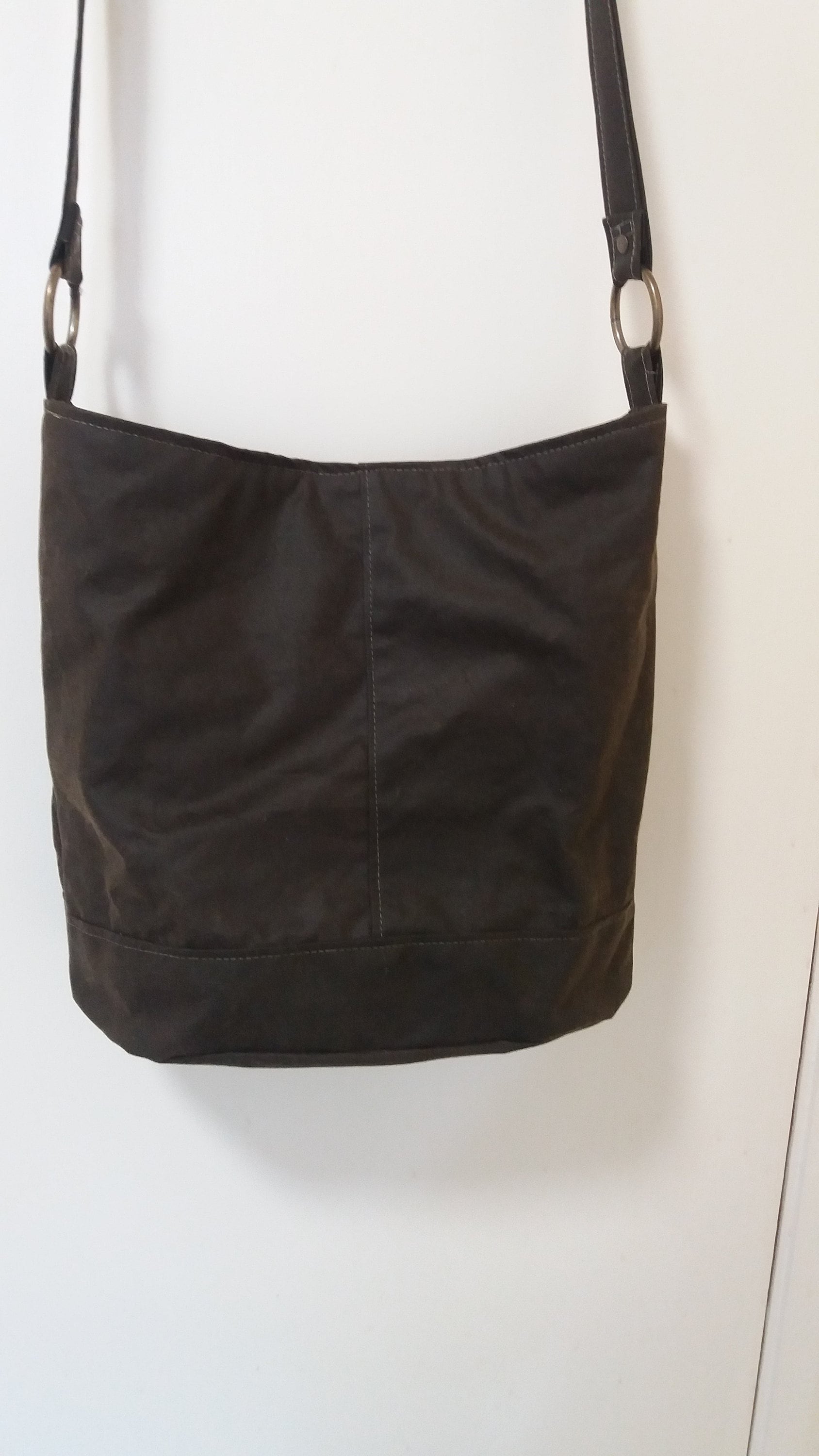 Waxed Canvas Slouchy Bucket Bag in Traditional Olive Etsy