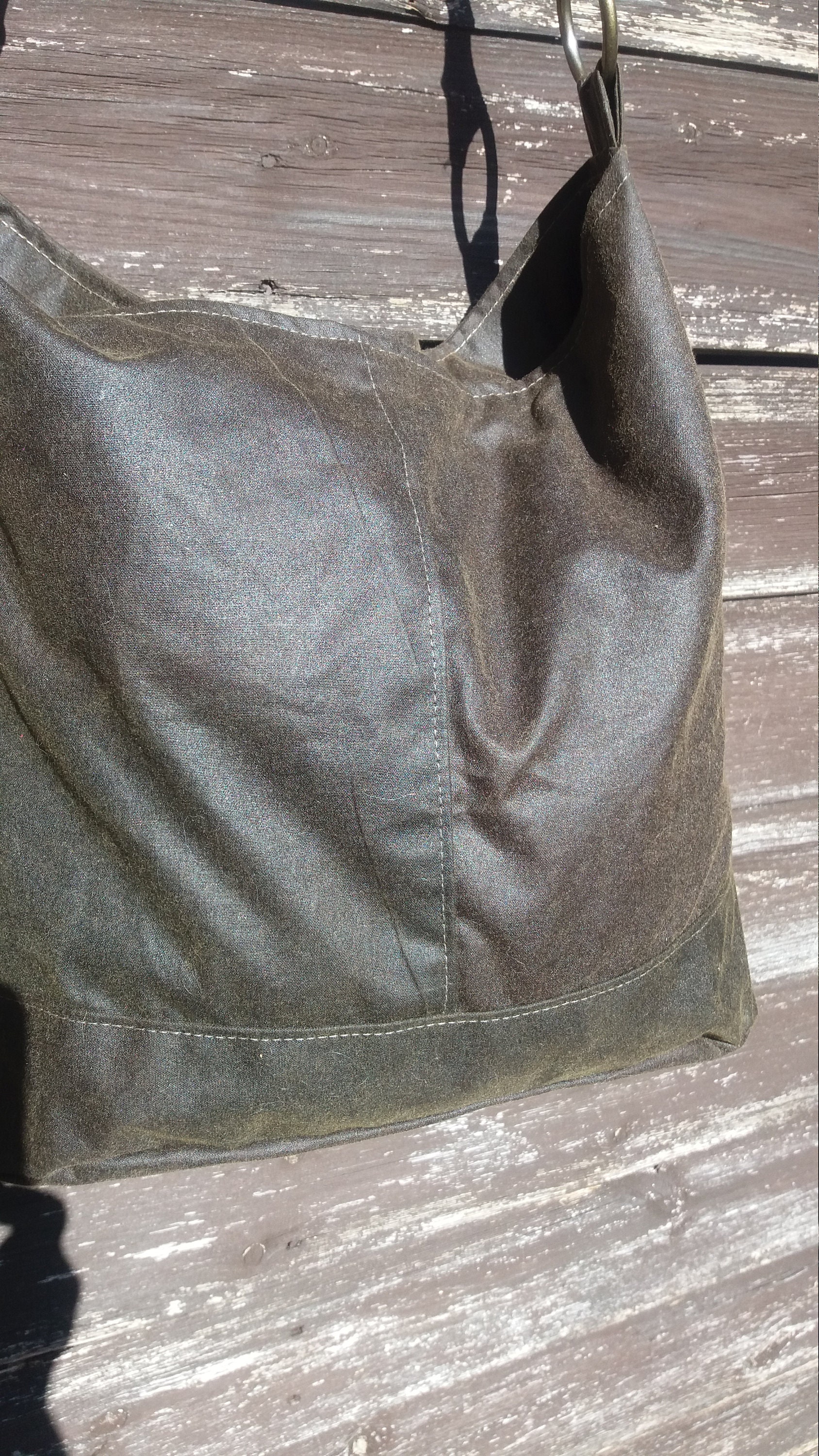 Waxed Canvas Slouchy Bucket Bag in Traditional Olive Etsy