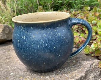 Tea cup/coffee cup/ceramic cup/clay cup/tea pot/coffee pot/hand-turned, hand-glazed cup/blue cup/jumbo cup/hand-made cup
