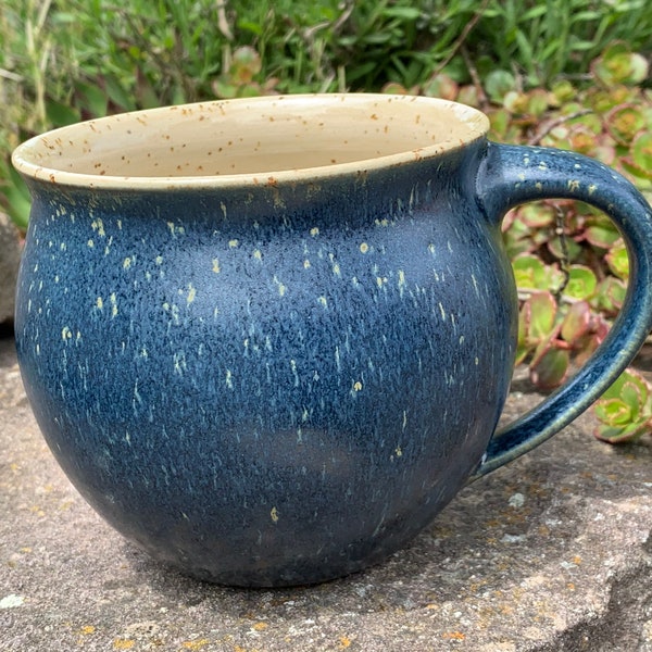 Teetasse/Kaffeetasse/Keramiktasse/Tontasse/Teepott/Kaffeepott/Handgedrehte,handglasierte Tasse/Blaue Tasse/Jumbotasse/handgetöpferte Tasse