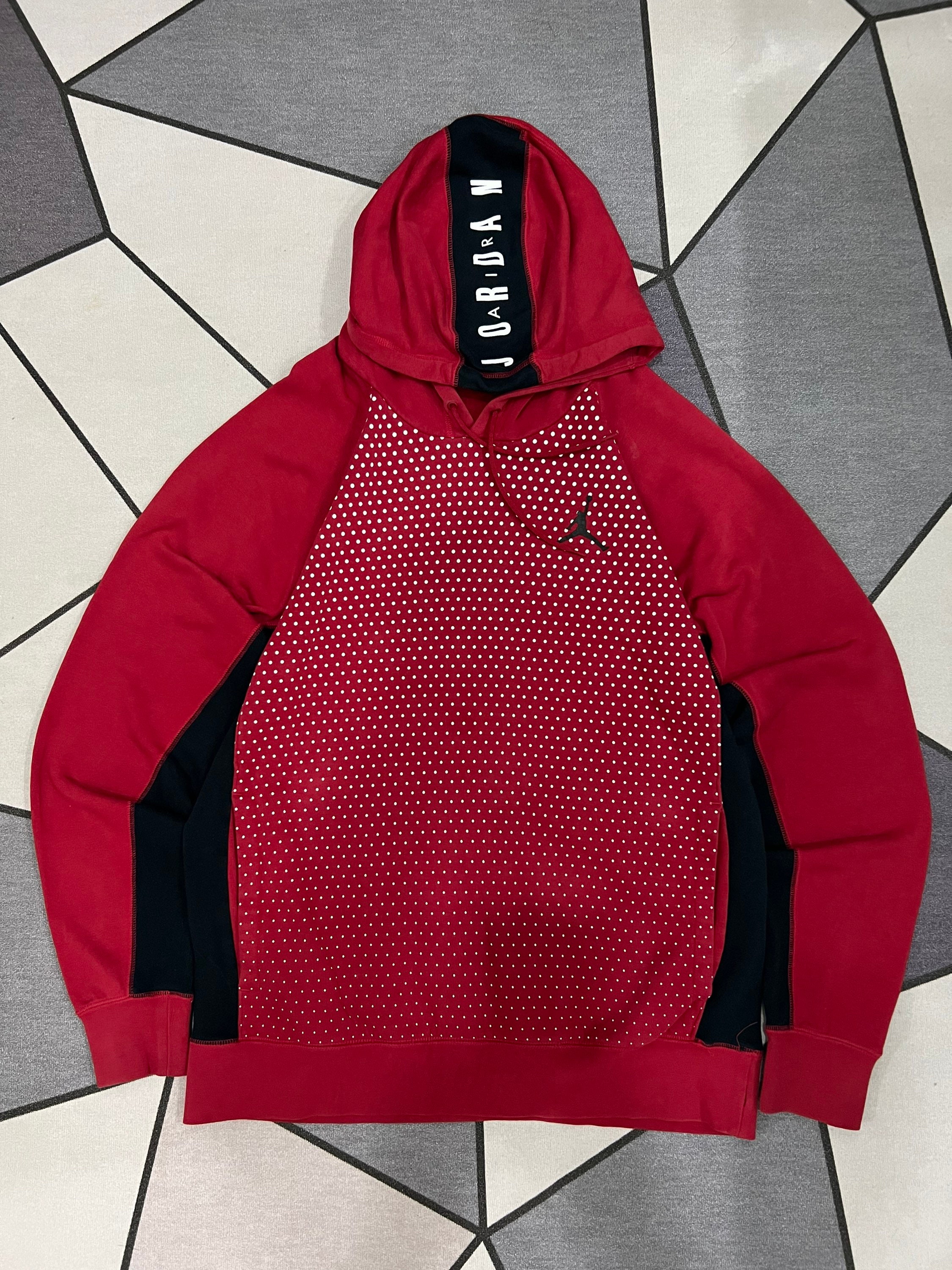 Jordan hoodie black red hot sale