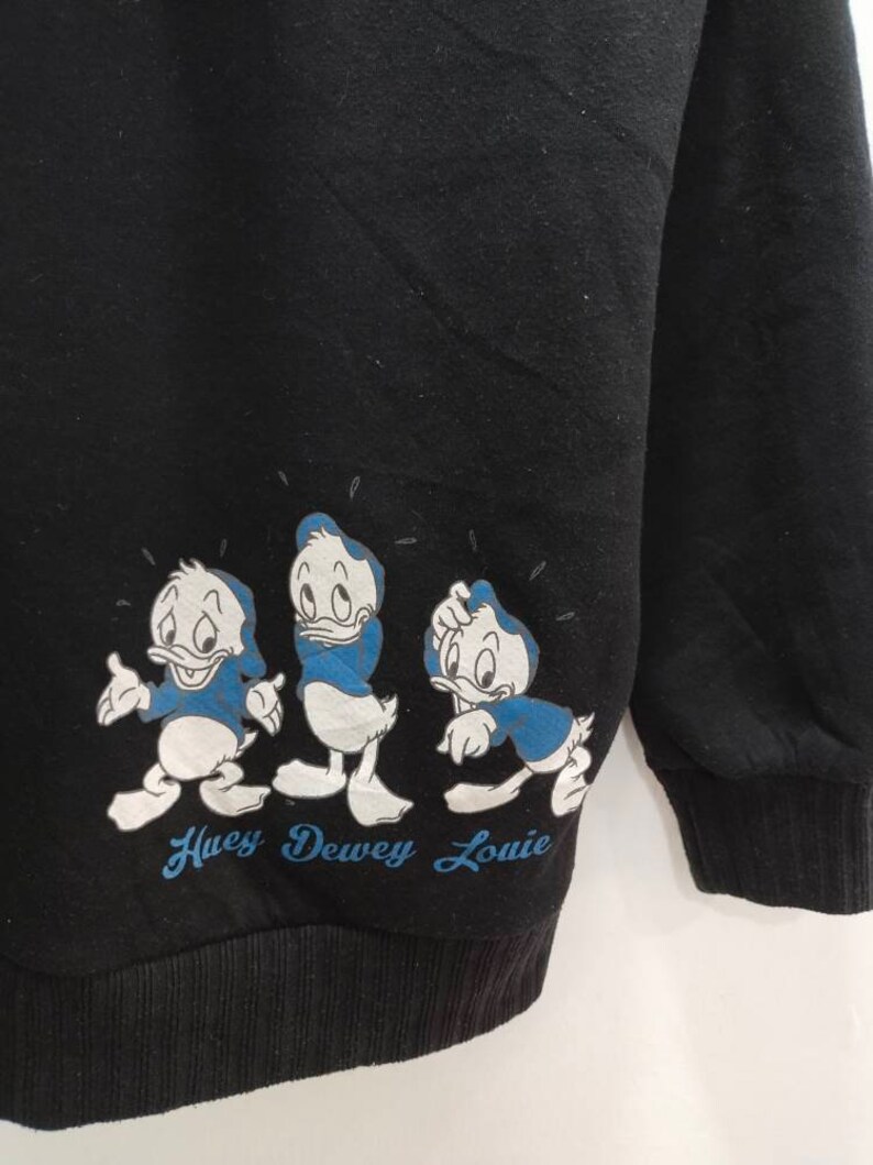 Donald Duck Fleece Hoodie Full Zipper Big Spellout image 7