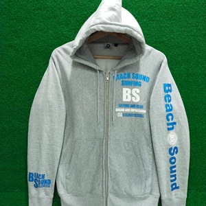 Vintage BEACH SOUND Surfing Hoodie Streetwear Big Spellout..Love Surfers